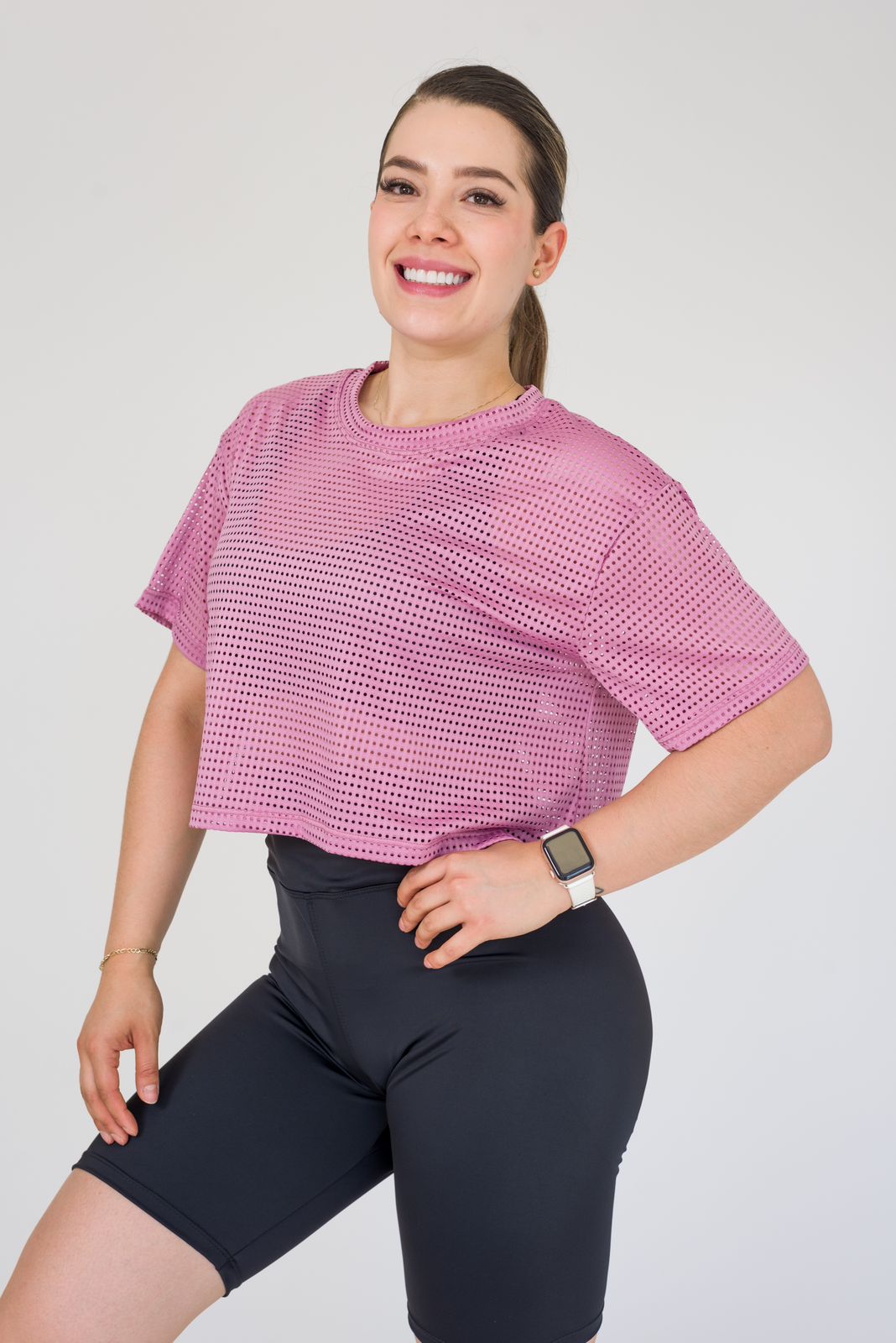 Crop Top Microperforado